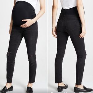 Madewell Maternity Over-the-Belly Skinny Jeans in Black Sea Size 27
